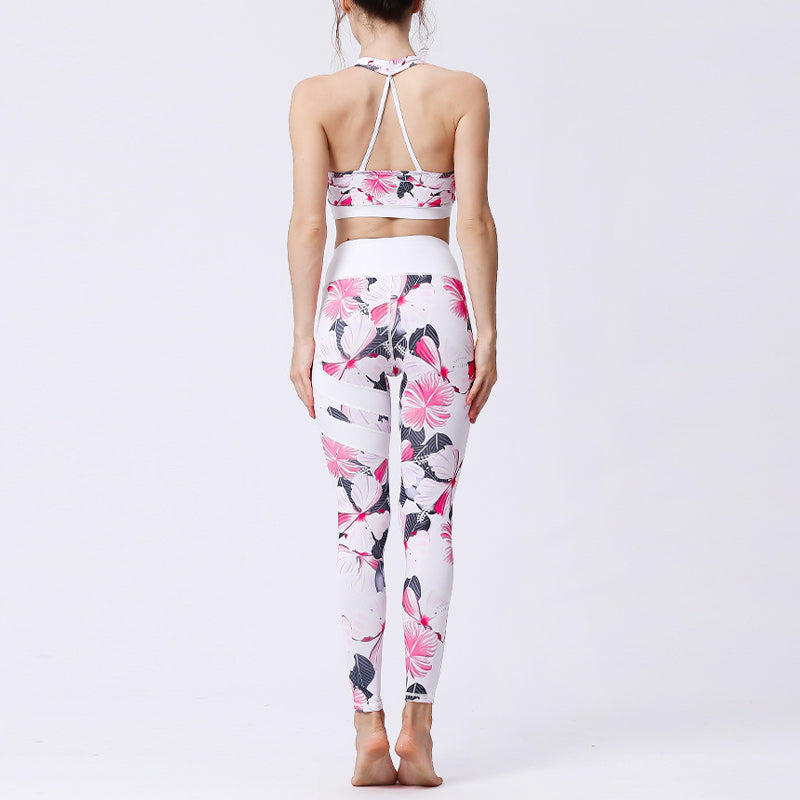 Buddha Stones 2 piezas girasol flores hojas top pantalones deportes fitness yoga mujeres yoga conjuntos - image 48