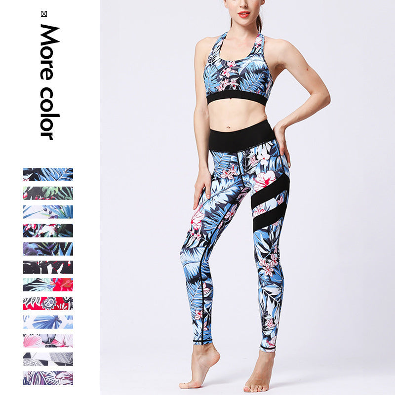 Buddha Stones 2 piezas girasol flores hojas top pantalones deportes fitness yoga mujeres yoga conjuntos - image 25