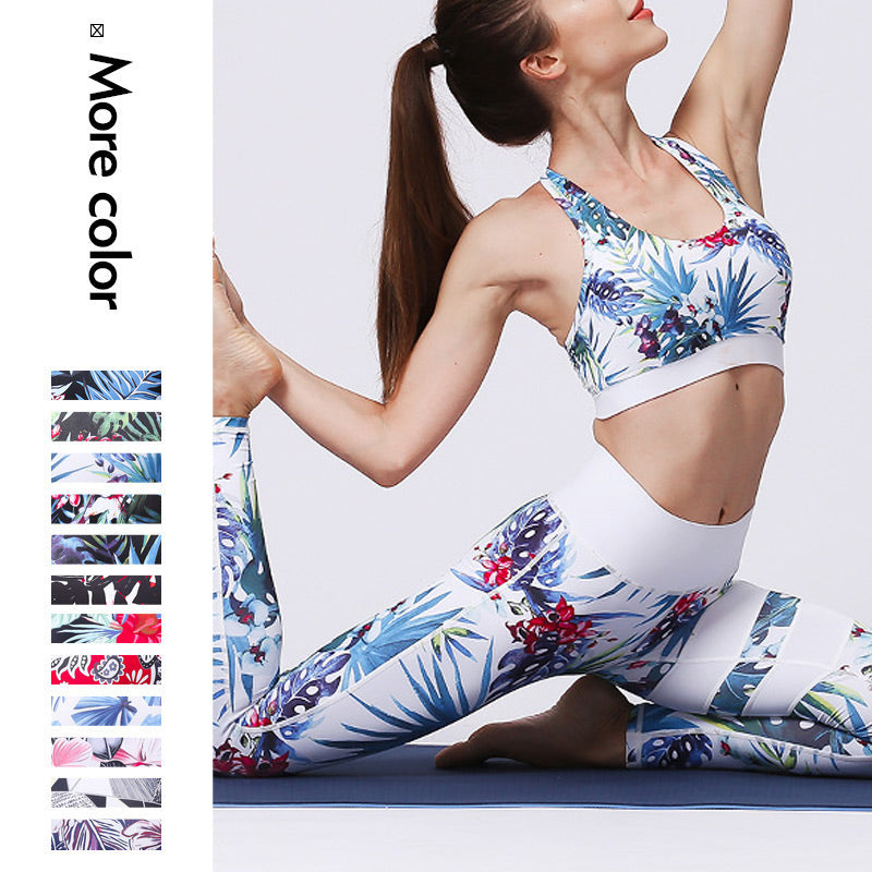 Buddha Stones 2 piezas girasol flores hojas top pantalones deportes fitness yoga mujeres yoga conjuntos - image 15