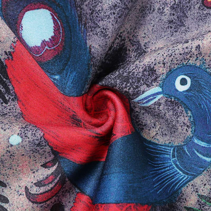 Pantalones de plumas de pavo real rojo y azul con piedras de Buddha Stones, mallas deportivas para Yoga, pantalones de Yoga para mujer - image 7