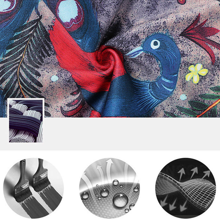 Pantalones de plumas de pavo real rojo y azul con piedras de Buddha Stones, mallas deportivas para Yoga, pantalones de Yoga para mujer - image 11