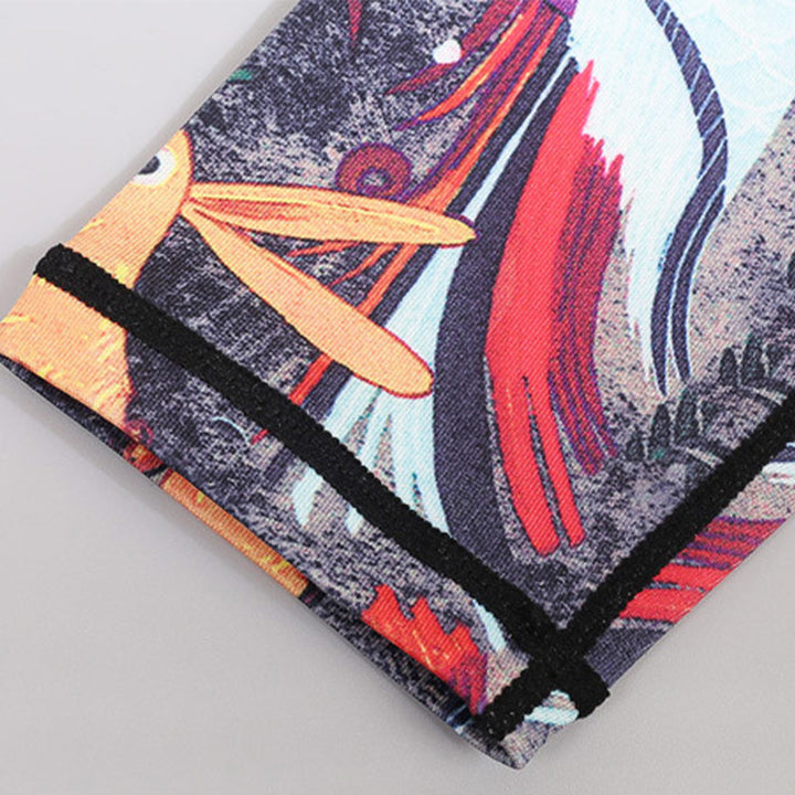 Pantalones de plumas de pavo real rojo y azul con piedras de Buddha Stones, mallas deportivas para Yoga, pantalones de Yoga para mujer - image 9