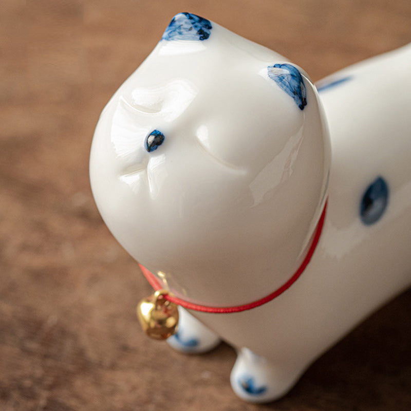 Mini gato blanco de la suerte, Buddha Stones , gatito, té, mascota, cerámica, decoración de escritorio para el hogar - image 8