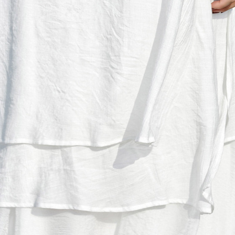 Buddha Stones 2 piezas blanco Tai Chi meditación Yoga Zen algodón ropa de lino Top pantalones conjunto de mujer - image 9