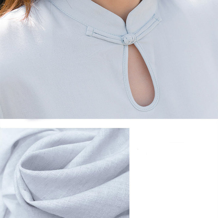 Conjunto de 2 piezas de Buddha Stones con patrón de loto para meditación de Tai Chi, Yoga, ropa de lino y algodón, pantalones superiores - image 11