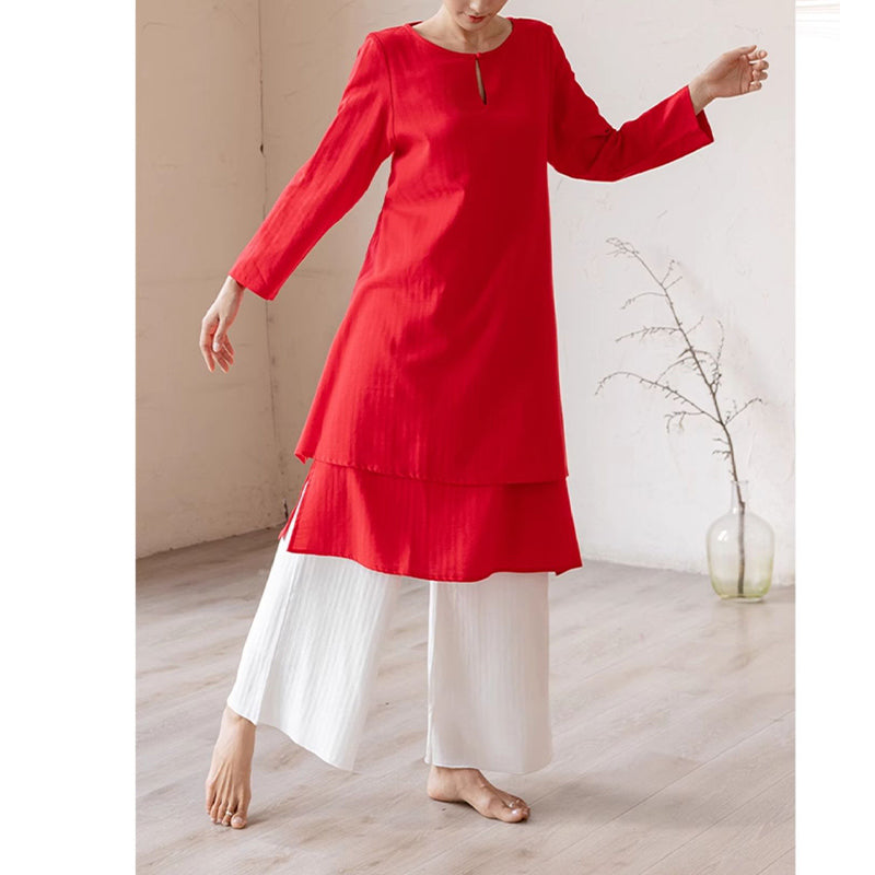 Conjunto de 2 piezas de Buddha Stones, diseño Simple, Tai Chi, meditación, Yoga, ropa, pantalones superiores, conjunto para mujer