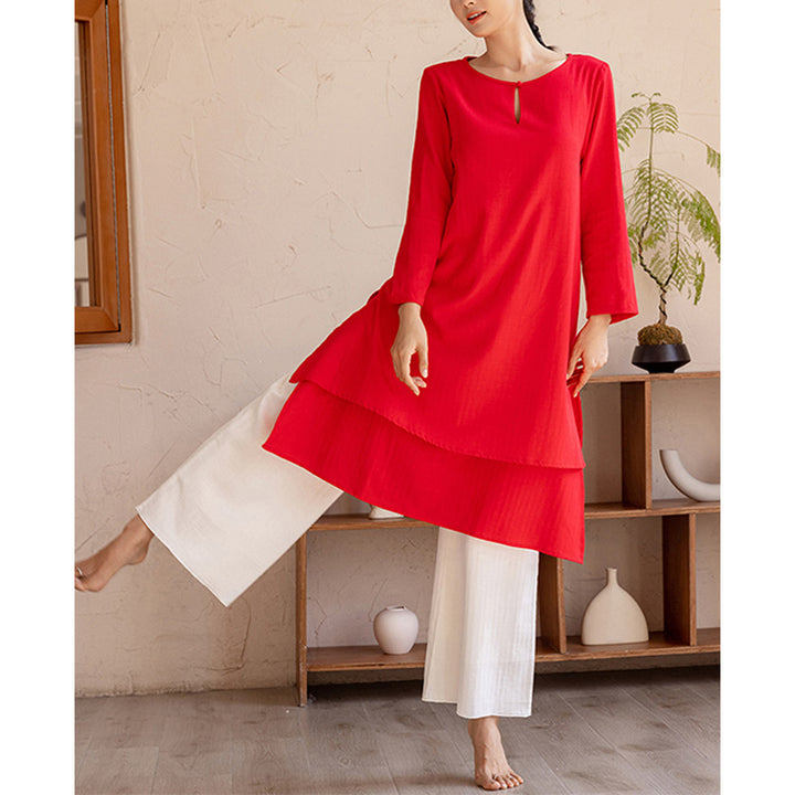 Conjunto de 2 piezas de Buddha Stones, diseño Simple, Tai Chi, meditación, Yoga, ropa, pantalones superiores, conjunto para mujer