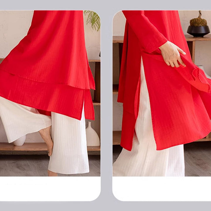 Conjunto de 2 piezas de Buddha Stones, diseño Simple, Tai Chi, meditación, Yoga, ropa, pantalones superiores, conjunto para mujer