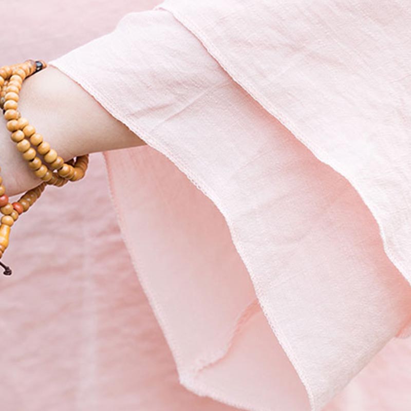 Conjunto de 2 piezas de ropa de lino y algodón con Buddha Stones para mujer, pantalones superiores con diseño liso, meditación, Yoga, Zen, Tai Chi - image 7