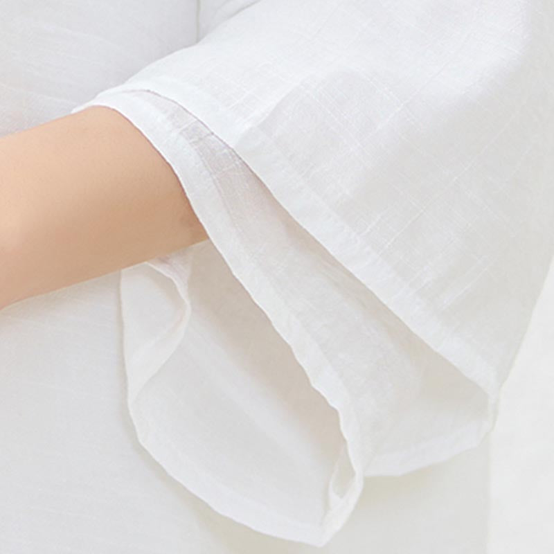 Conjunto de ropa de algodón para mujer, pantalones superiores con diseño de botones de rana china Simple, Buddha Stones , meditación, Yoga, Zen, Tai Chi, 2 uds. - image 14