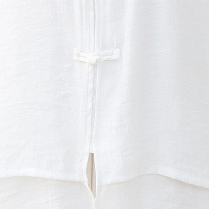 Conjunto de ropa de algodón para mujer, pantalones superiores con diseño de botones de rana china Simple, Buddha Stones , meditación, Yoga, Zen, Tai Chi, 2 uds. - image 12