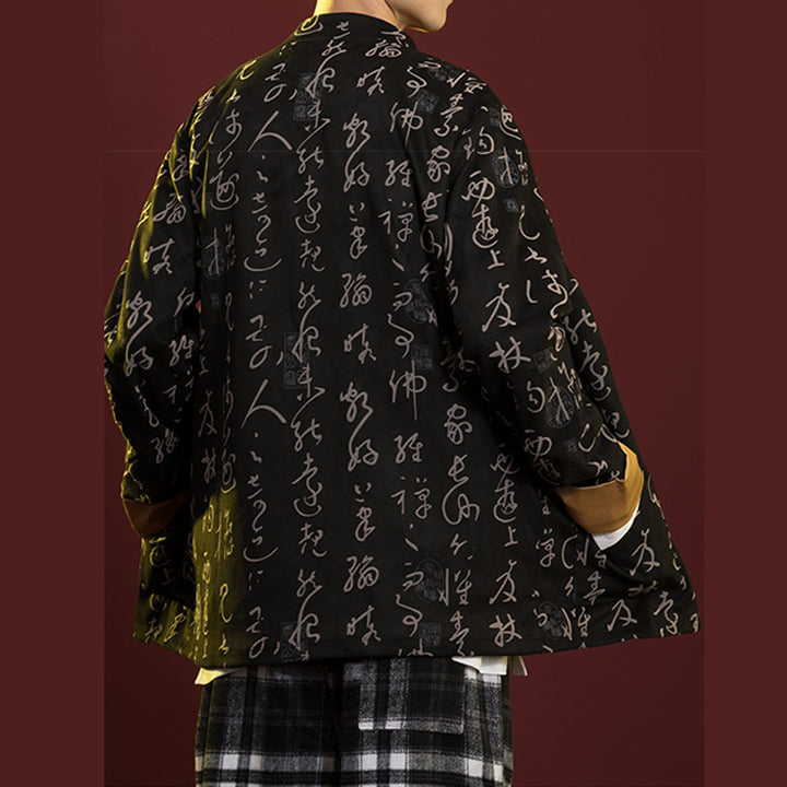 Ropa de caligrafía china con Buddha Stones, chaqueta, abrigo, traje Tang, ropa para hombre - image 3