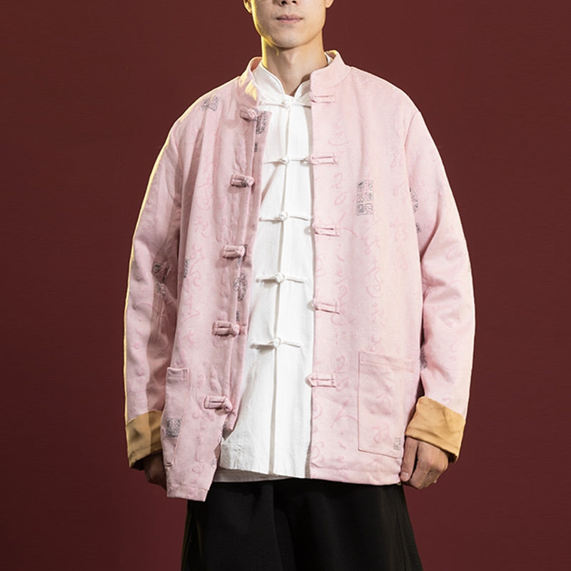 Ropa de caligrafía china con Buddha Stones, chaqueta, abrigo, traje Tang, ropa para hombre - image 17