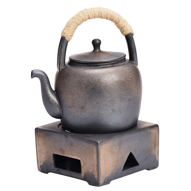 Tetera de kungfú de cerámica de té chino Gongfu marrón Retro de Buddha Stones 700ml con Base - image 20