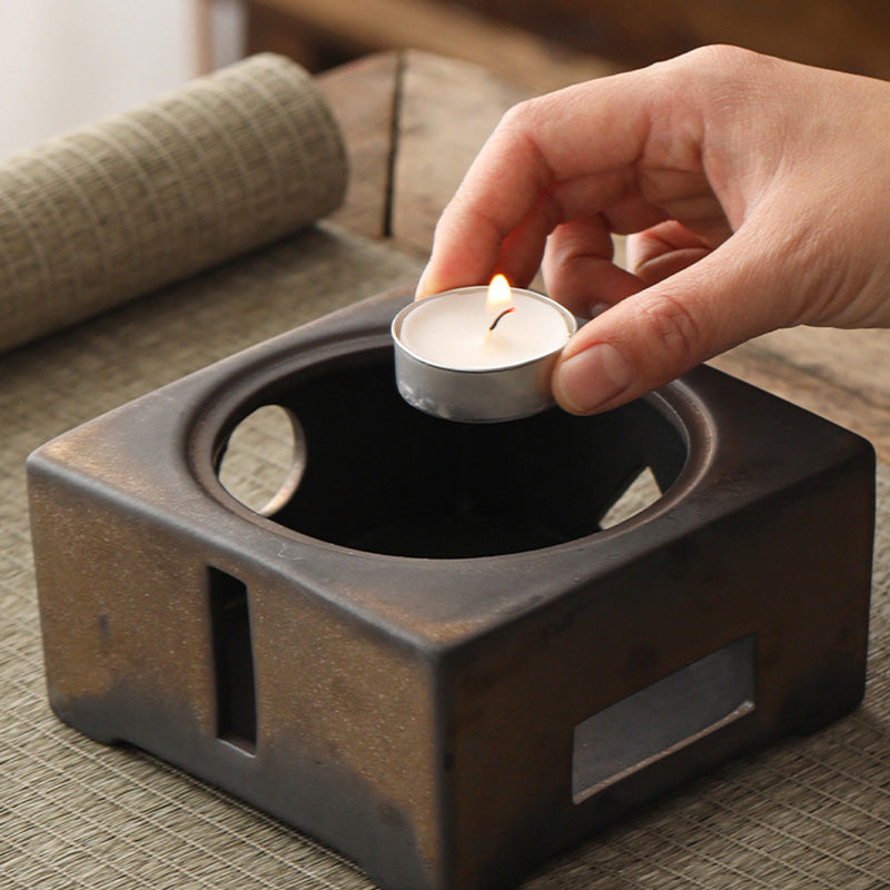 Tetera de kungfú de cerámica de té chino Gongfu marrón Retro de Buddha Stones 700ml con Base - image 4