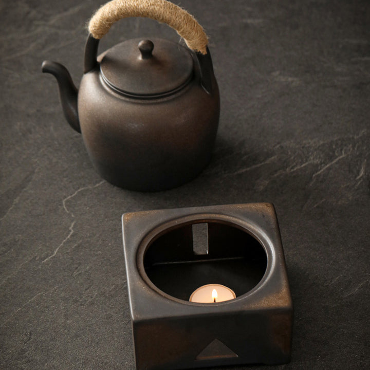 Tetera de kungfú de cerámica de té chino Gongfu marrón Retro de Buddha Stones 700ml con Base - image 13