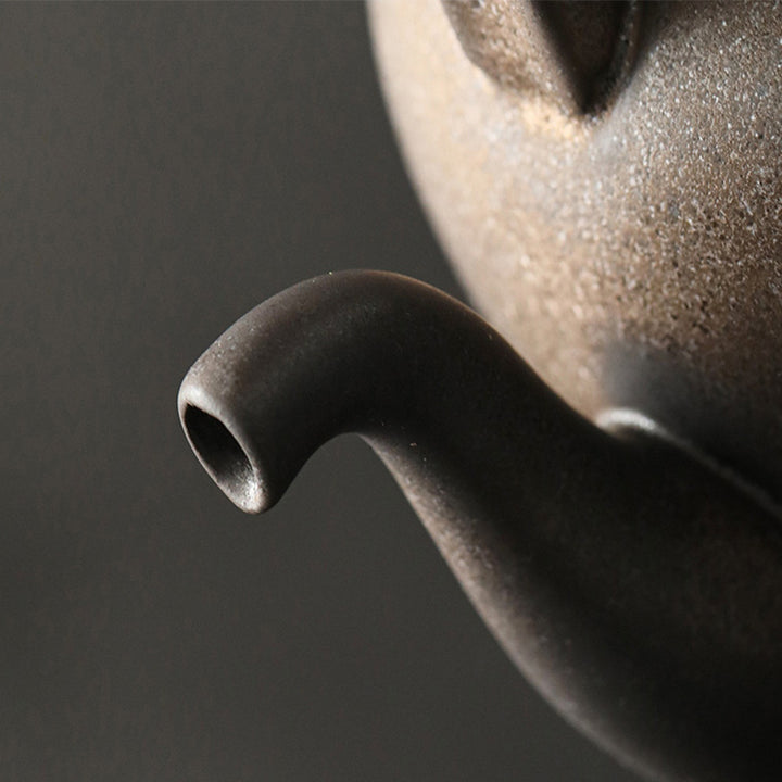 Tetera de kungfú de cerámica de té chino Gongfu marrón Retro de Buddha Stones 700ml con Base - image 7