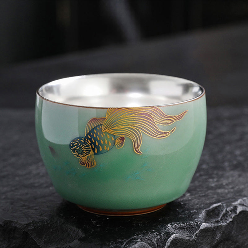 Buddha Stones , piedras, mariposa, pez dorado, loto, pez koi, taza de té de kung fu, 120 ml