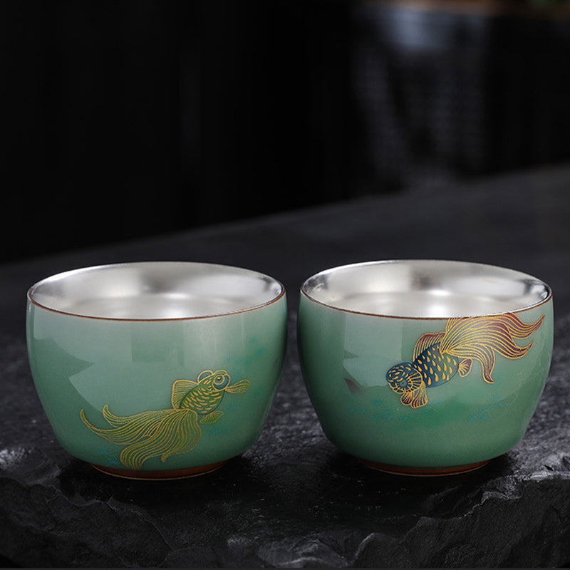 Buddha Stones , piedras, mariposa, pez dorado, loto, pez koi, taza de té de kung fu, 120 ml