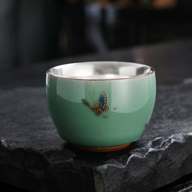 Buddha Stones , piedras, mariposa, pez dorado, loto, pez koi, taza de té de kung fu, 120 ml
