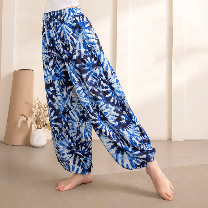Pantalones de yoga con Buddha Stones, diseño simple, deportivos, fitness, yoga, para mujer - Pantalones blancos azules - US12，UK/AU16，EU44 (XL) - image 9