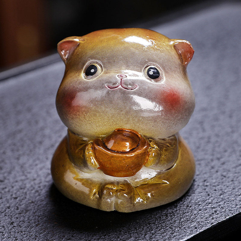 Buddha Stones que cambian de Color, lindo Mini gato, resina, té, mascota, riqueza, decoración del hogar - image 11