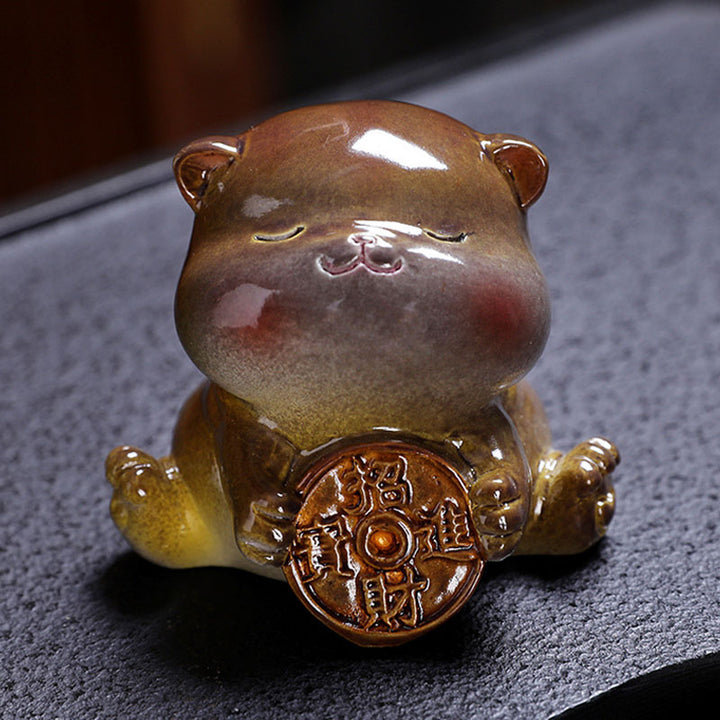 Buddha Stones que cambian de Color, lindo Mini gato, resina, té, mascota, riqueza, decoración del hogar - image 1