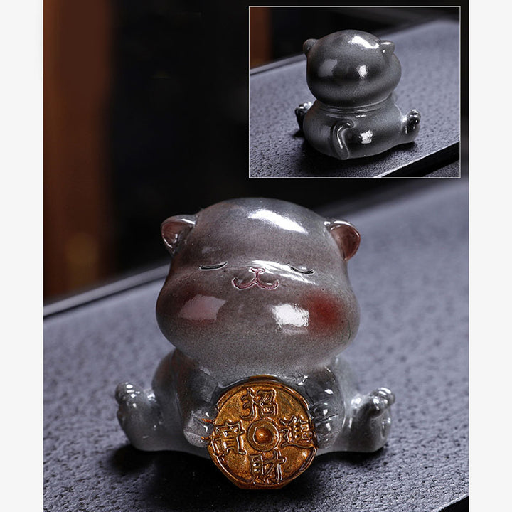 Buddha Stones que cambian de Color, lindo Mini gato, resina, té, mascota, riqueza, decoración del hogar - image 14