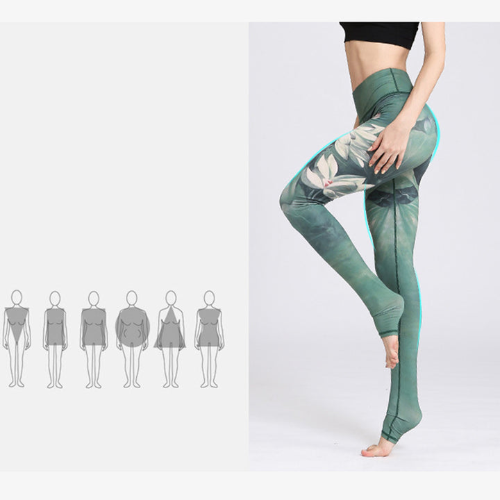 Pantalones de diseño con estampado de flores de loto y Buddha Stones, mallas deportivas para Yoga y Fitness, pantalones de Yoga para mujer - image 7