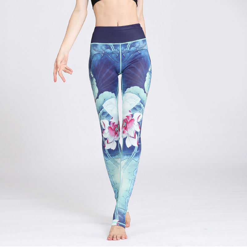 Pantalones de diseño con estampado de flores de loto y Buddha Stones, mallas deportivas para Yoga y Fitness, pantalones de Yoga para mujer - image 19