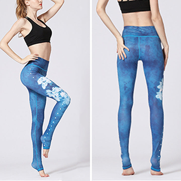 Pantalones de diseño con estampado Floral de flor de loto con Buddha Stones, mallas deportivas para Yoga y Fitness, pantalones de Yoga para mujer - image 3