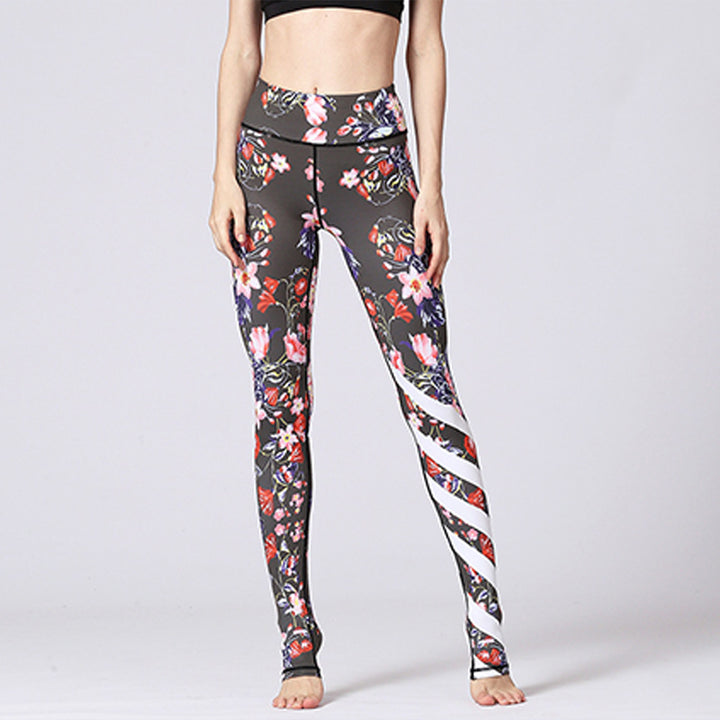Pantalones deportivos con estampado floral de flores de loto y Buddha Stones, leggings de yoga para mujer. - image 30