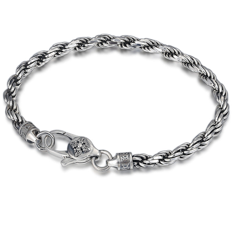 Pulsera de plata de ley 925 con Buddha Stones , Om Mani Padme Hum del Tíbet, doble Dorje Vajra, diseño trenzado, paz y amor - image 1