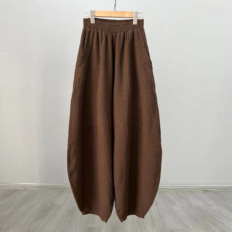 Pantalones con Buddha Stones, pantalones harem holgados para yoga zen y tai chi para mujer. - Marrón (estilo regular) - US8-10，UK/AU12-14，EU40-42 (L)  - image 35