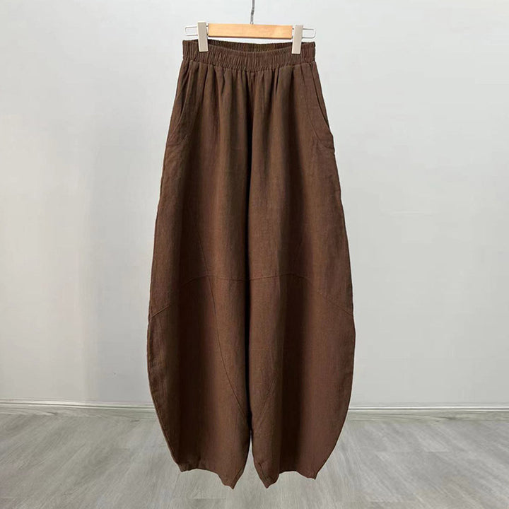 Pantalones con Buddha Stones, pantalones harem holgados para yoga zen y tai chi para mujer. - Marrón (estilo regular) - US8-10，UK/AU12-14，EU40-42 (L)  - image 35