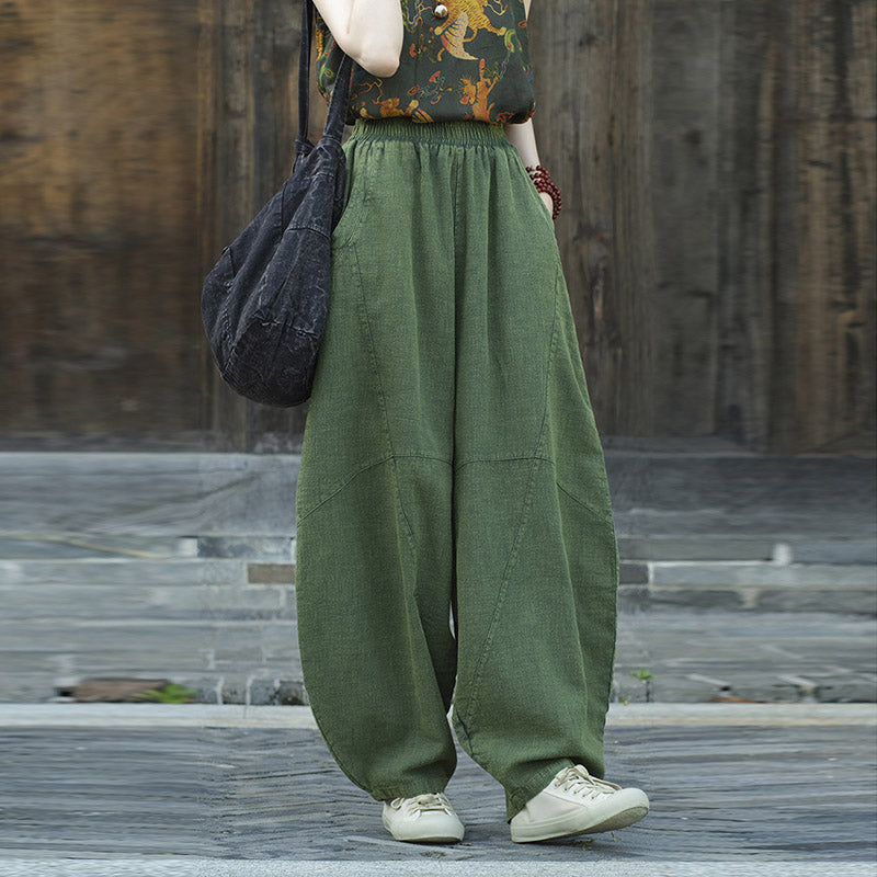 Pantalones con Buddha Stones, pantalones harem holgados para yoga zen y tai chi para mujer. - image 17