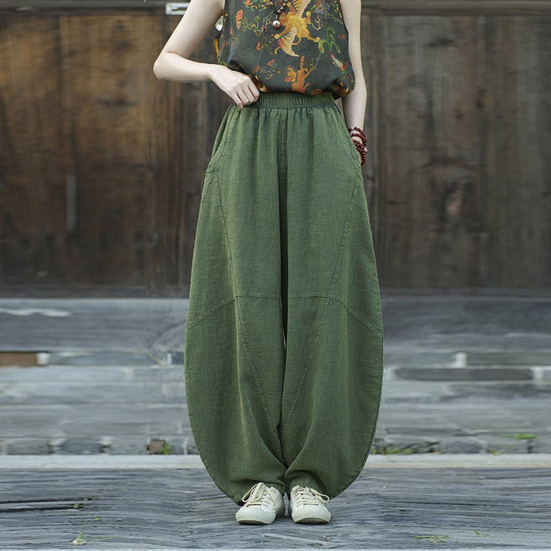 Pantalones con Buddha Stones, pantalones harem holgados para yoga zen y tai chi para mujer. - image 14