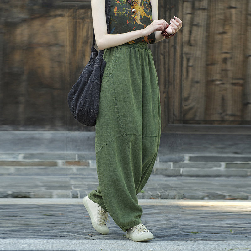Pantalones con Buddha Stones, pantalones harem holgados para yoga zen y tai chi para mujer. - image 15