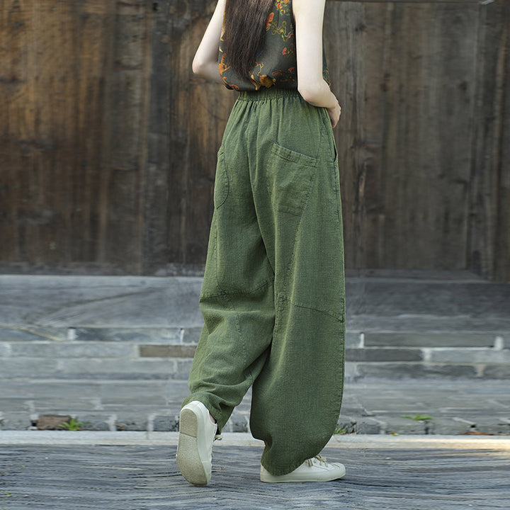 Pantalones con Buddha Stones, pantalones harem holgados para yoga zen y tai chi para mujer. - image 18