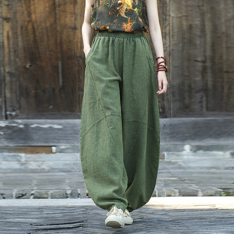 Pantalones con Buddha Stones, pantalones harem holgados para yoga zen y tai chi para mujer. - image 19