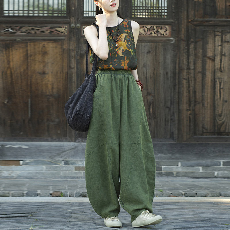 Pantalones con Buddha Stones, pantalones harem holgados para yoga zen y tai chi para mujer. - image 29