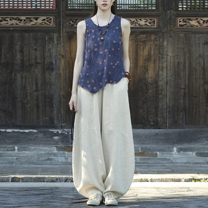 Pantalones con Buddha Stones, pantalones harem holgados para yoga zen y tai chi para mujer. - image 2