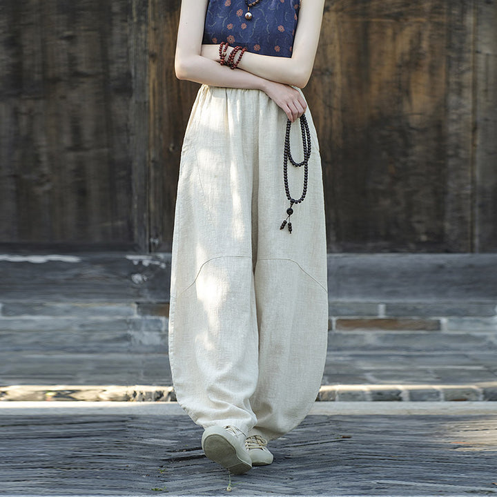 Pantalones con Buddha Stones, pantalones harem holgados para yoga zen y tai chi para mujer. - image 1