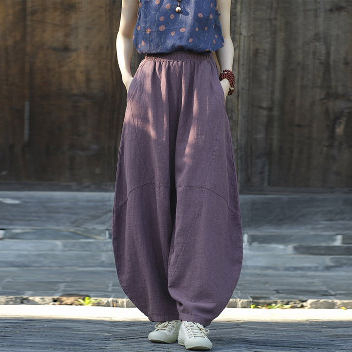 Pantalones con Buddha Stones, pantalones harem holgados para yoga zen y tai chi para mujer. - image 7