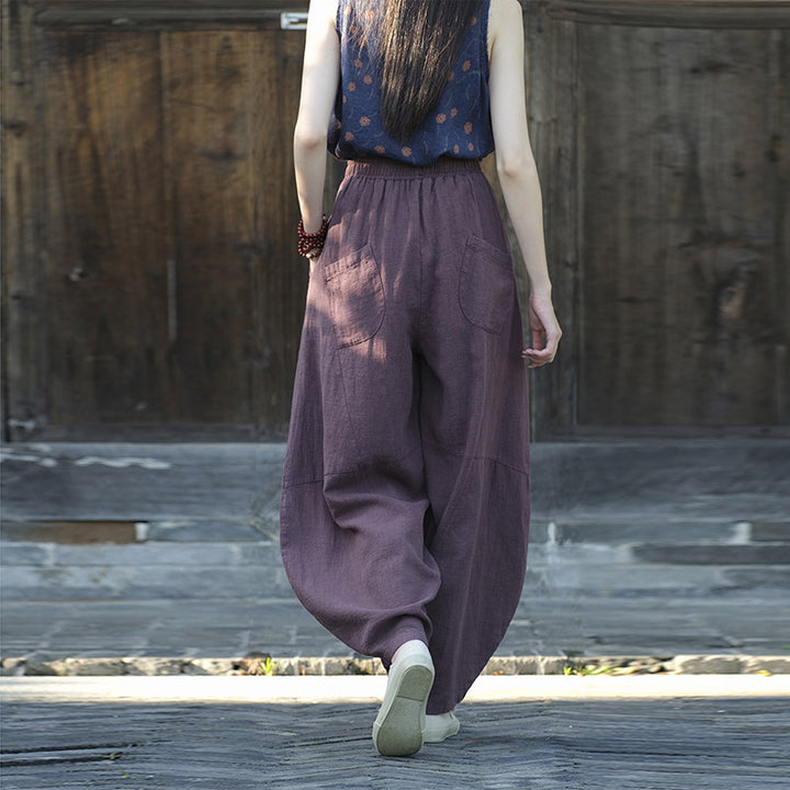 Pantalones con Buddha Stones, pantalones harem holgados para yoga zen y tai chi para mujer. - image 6