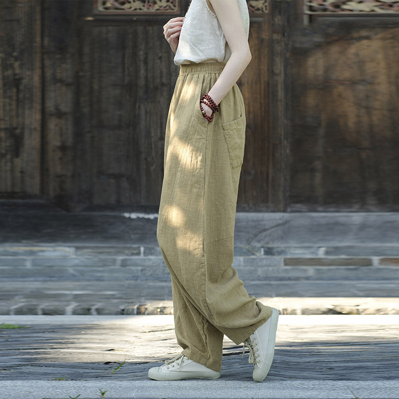 Pantalones con Buddha Stones, pantalones harem holgados para yoga zen y tai chi para mujer. - image 10