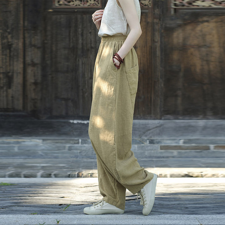 Pantalones con Buddha Stones, pantalones harem holgados para yoga zen y tai chi para mujer. - image 10