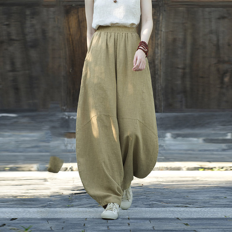 Pantalones con Buddha Stones, pantalones harem holgados para yoga zen y tai chi para mujer. - image 9