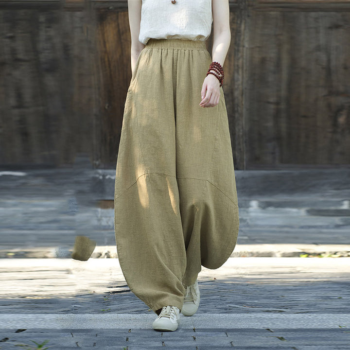 Pantalones con Buddha Stones, pantalones harem holgados para yoga zen y tai chi para mujer. - image 9