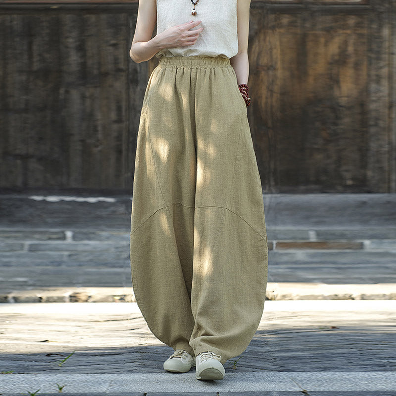 Pantalones con Buddha Stones, pantalones harem holgados para yoga zen y tai chi para mujer. - image 11
